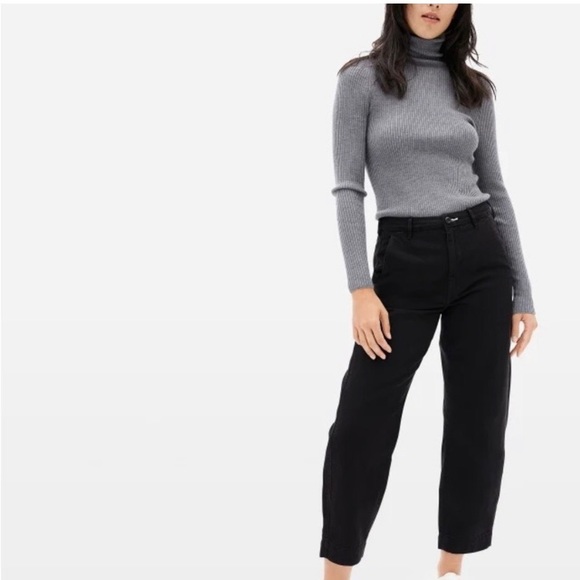 Everlane Arc Curved Canvas Pant Regular Fit in Black Size 0 - Picture 2 of 12